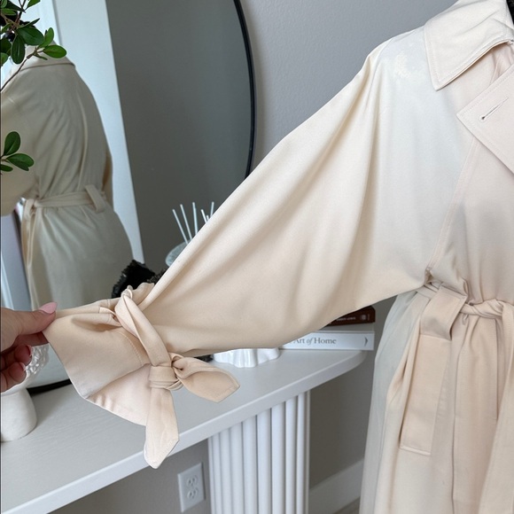 Topshop Cream Trench Coat - Picture 3 of 7